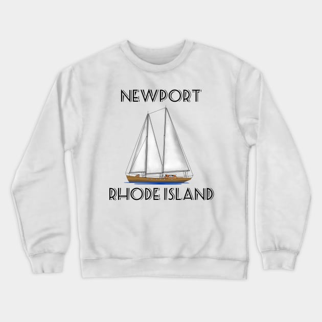 Newport Rhode Island Sailing Crewneck Sweatshirt by macdonaldcreativestudios